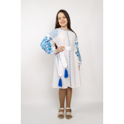 ДП 35 Дитяче плаття дерево життя  блакитна вишивка