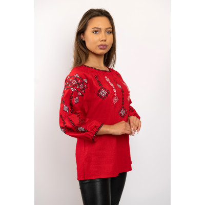Жіноча блуза червона (льон)