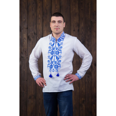  Чоловіча сорочка з синім орнаментом